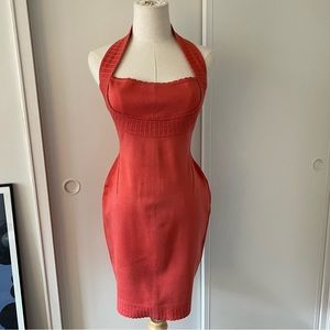 Alaïa 90s coral pink dress